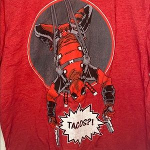 Marvel Taco Tuesday Deadpool Tee Red Size Medium